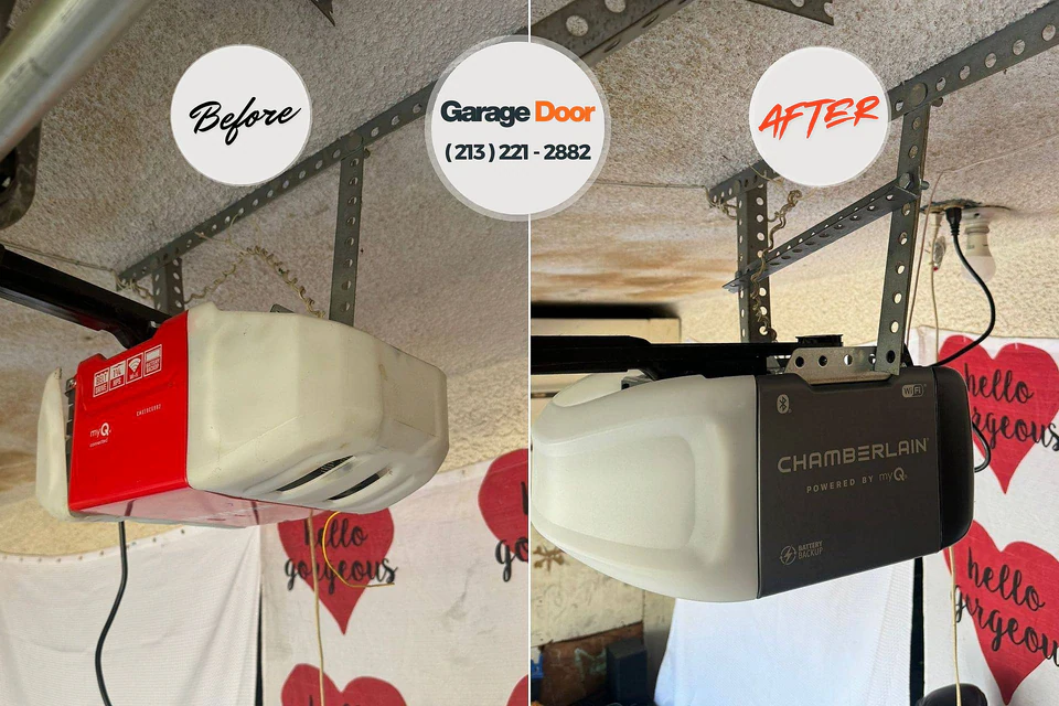 Before and after: garage door repair Yorklyn, PA